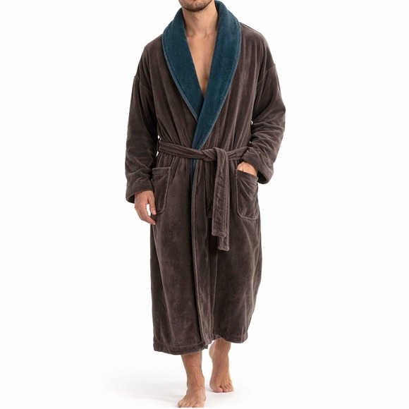 Vintage Polo Ralph Lauren Bathrobe Robe Mens One Size Terry Cloth Shawl Collar